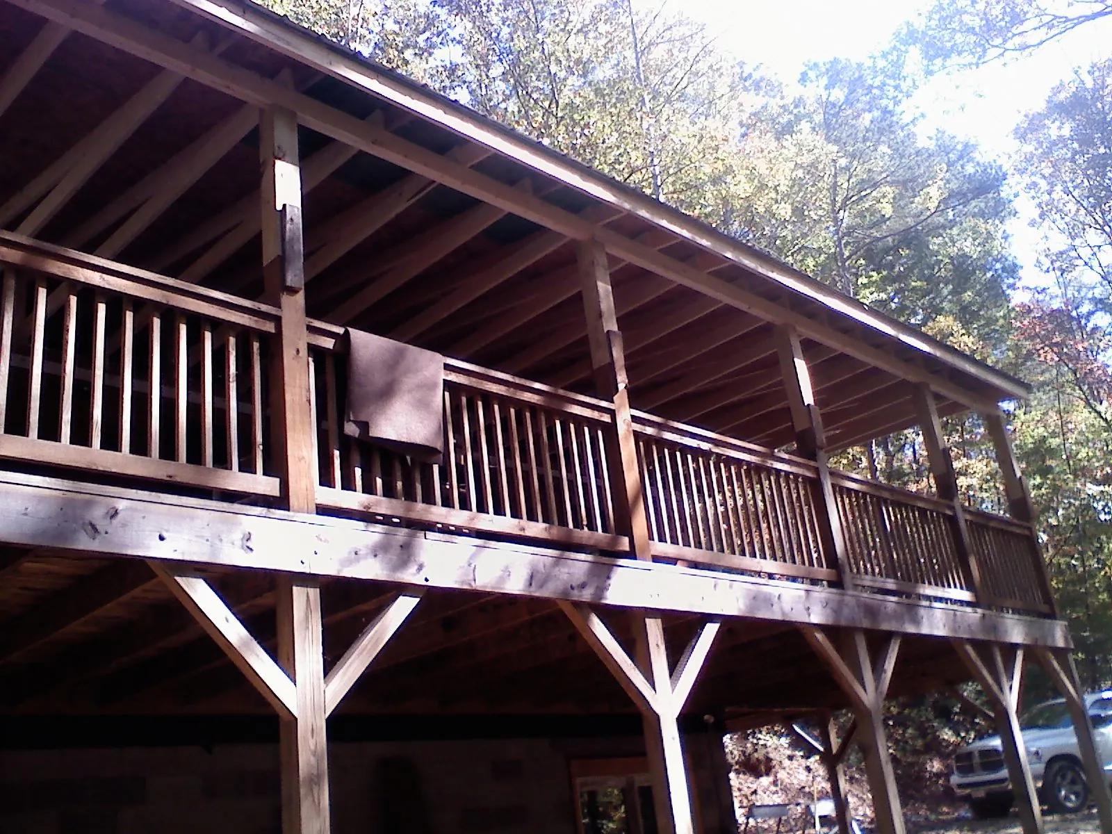 Timber framing under a new elevated porch and deck — Roof Leak Repair in Elm Grove by Roofing Brothers